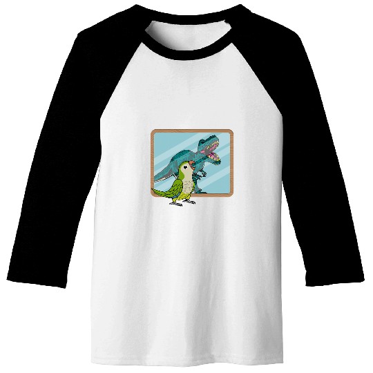 Parrot 2T Rexs Reflection I Green Monk Parakeet Quaker Baseball Tees