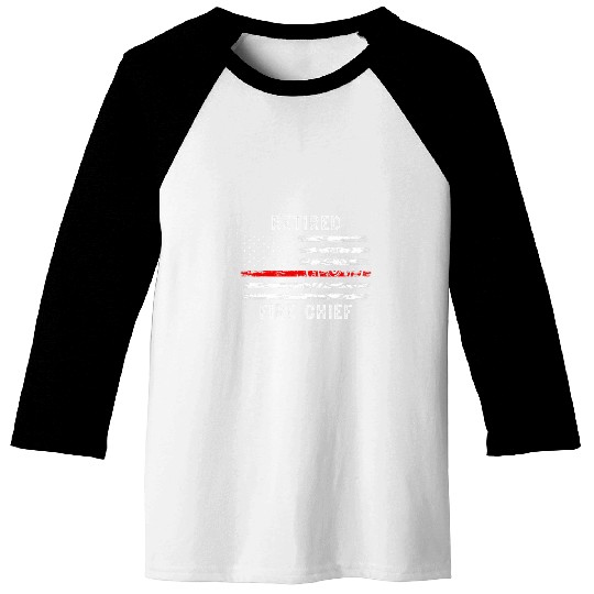 USA flag Retired Fires Chief Firefighter Rank Retirement Baseball Tees