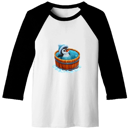Penguin Winter Ice Bathing Hobby Animal Baseball Tees