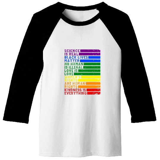 vintages Retro Science Is Real Black Lives Matter Pride LGBT Baseball Tees