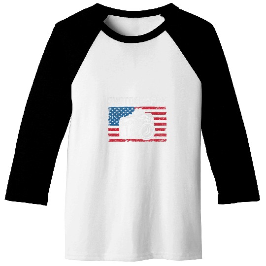 Photography US Flag Photography Lover Camera Photographer Baseball Tees