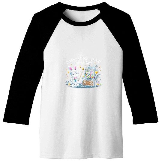Easter Bunny Scientist Funny Easter Eggs Painting 1 Baseball Tees