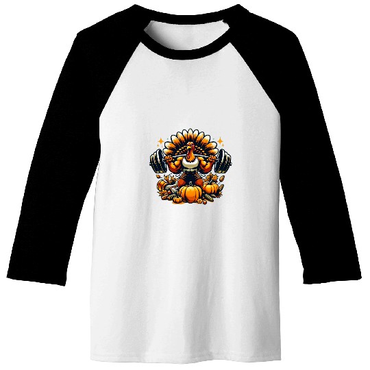 Turkey Deadlift Funny Thanksgiving Day Fitness Weightlifting 21 Baseball Tees