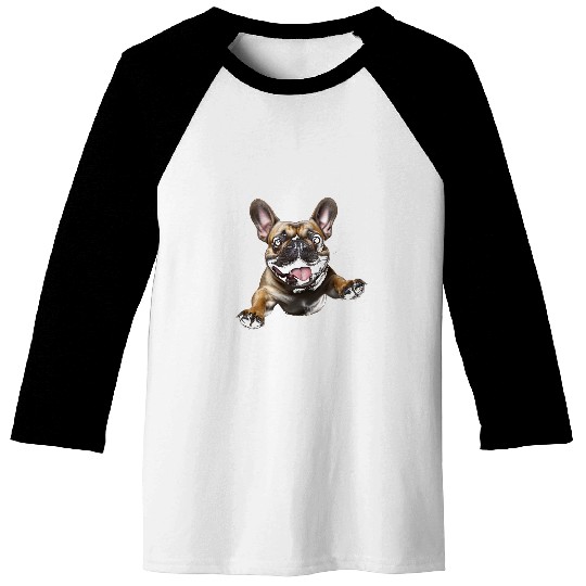 Jumping French Bulldog Baseball Tees