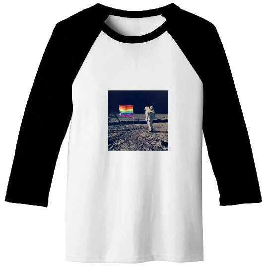 Moon Landing Gay Astronaut LGBTQ Design for a Pride Parade Baseball Tees