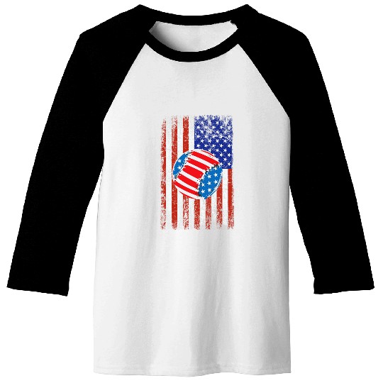 Patriotic Baseball Fan 4th Of July USA Distressed Flag Baseball Tees