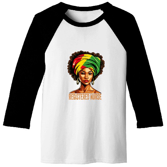Registered nurses Afro African American Black History Month Baseball Tees