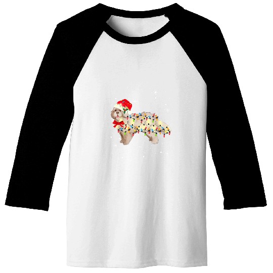 newfoundland dog christmas light xmass mom dad s Baseball Tees