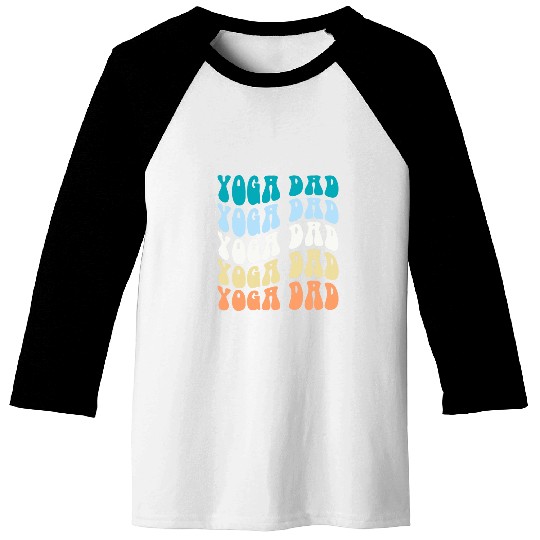 Retro Groovy Yoga Dad Fathers day Retro Groovy Daddy Yoga Baseball Tees