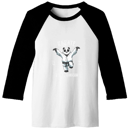 Karate Japanese Martial Arts Fighting MMA Panda Baseball Tees