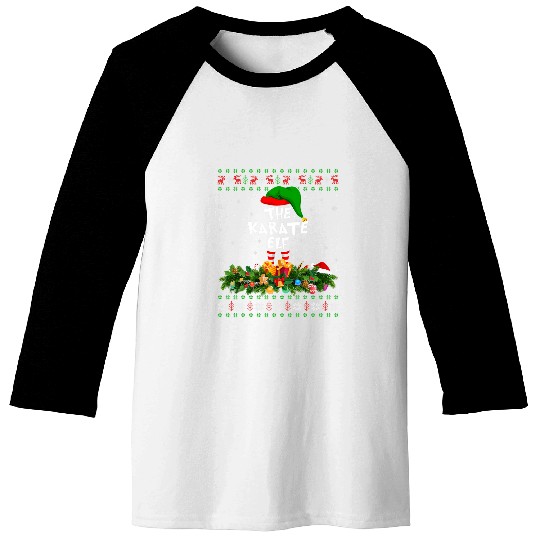 Funny Matching Family Ugly The Karate Elf Christmas Baseball Tees