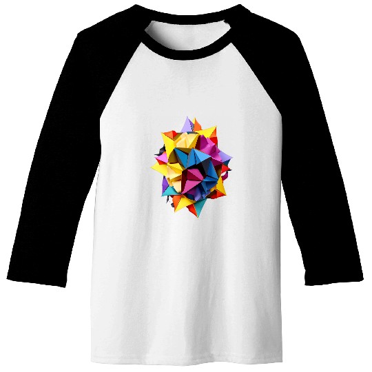 Origami Geometric Modular Japanese Art Paper Folding Artist Baseball Tees