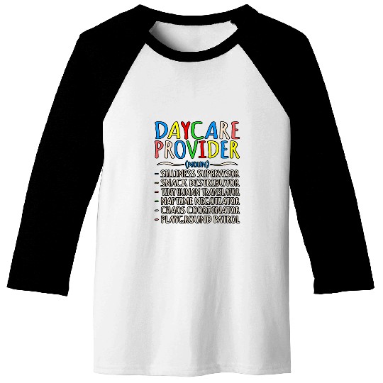 Daycare Provider Definition Childcare Teacher Worker Graphic Baseball Tees