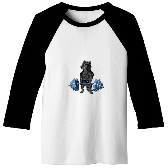 wolfs Deadlift Fitness Gym Weightlifting Baseball Tees