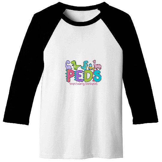 PEDS Respiratory Therapist Pediatric Dinosaur nurses Baseball Tees