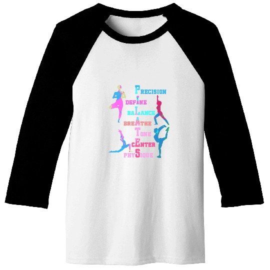 Pilates Abbreviation Exercise Fitness Yoga Pilates Lover Baseball Tees