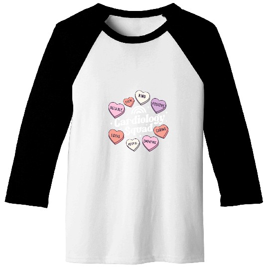 Cardiology Squad Groovy Hearts Cardiac nurses Valentines Day Baseball Tees