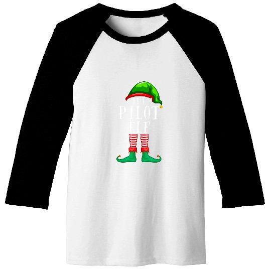 The Pilot Elf Matching Profession Christmas Funny Baseball Tees