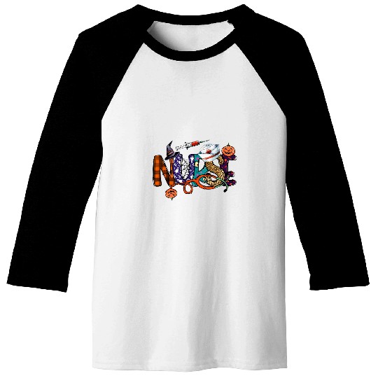 Halloween nurses Nursing Cute Health Worker Halloween Pattern 20 Baseball Tees