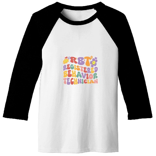 ABA Therapist Behavior Analyst Autism Therapy RBT Floral 1 Baseball Tees
