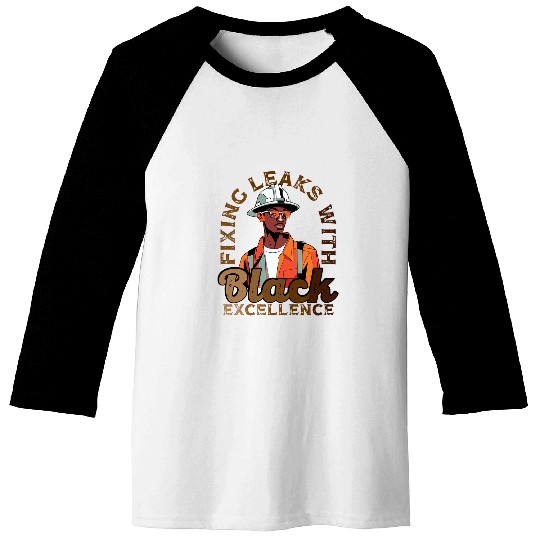 Black Plumber African American Plumbing Black History Month 7 Baseball Tees