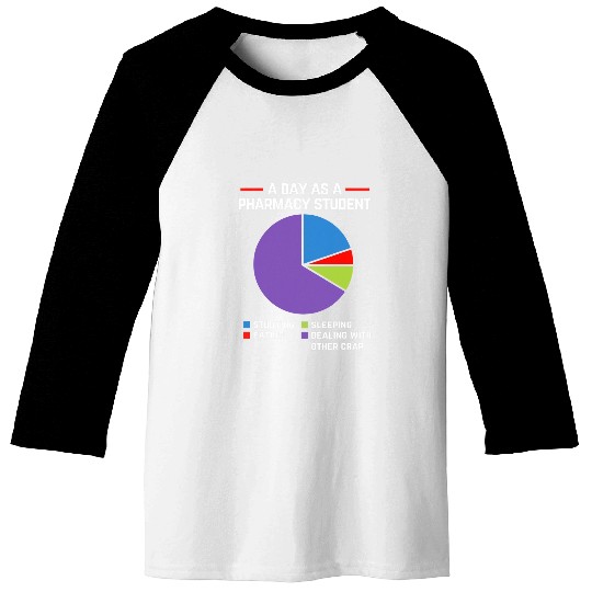 Funny Pie Chart A Day As A Pharmacy Student Baseball Tees