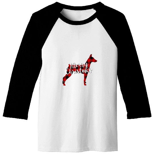 German Pinscher Christmas Dog Mom Dad Plaid Gift Baseball Tees