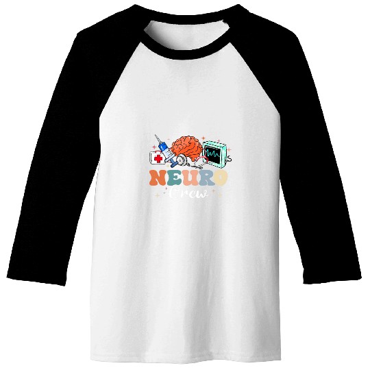 Neuro Crew Stethoscope Leopard Neuro nurses Baseball Tees