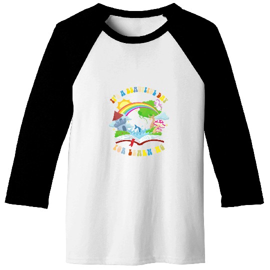 Its a beautiful day for learning Rainbow Womens Book Lover Baseball Tees
