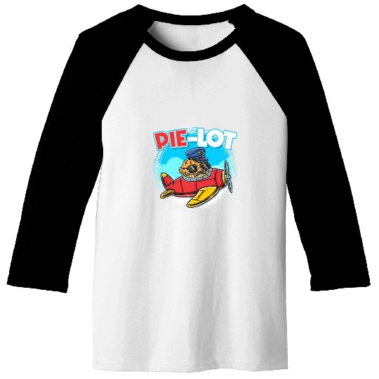 Funny PieLot Pie Flying Airplane Pilot Aviator Pie Baseball Tees