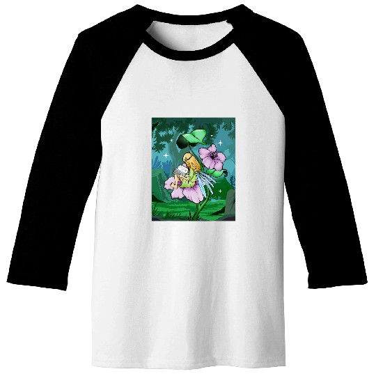 Fairycore Aesthetic Fairy Reading Book Lover Cottagecore 2 Baseball Tees
