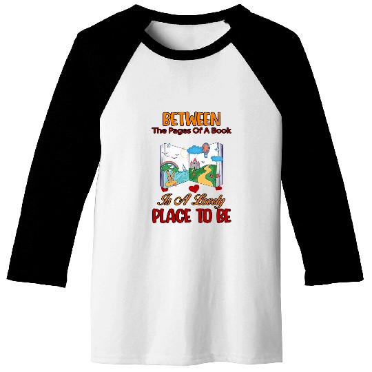 Between The Pages Of A Book Funny Humor Novelty Baseball Tees