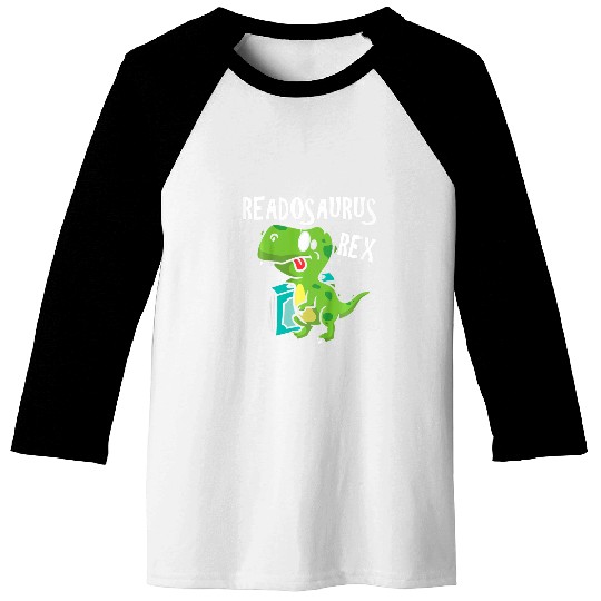 Kids READOSAURUS Rexs BOYS AND GIRLS BOOK CLUB READING FUN Baseball Tees