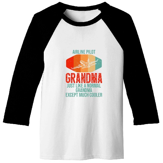 Retro Airline Pilot Grandma Airplane for Mothers Day Baseball Tees