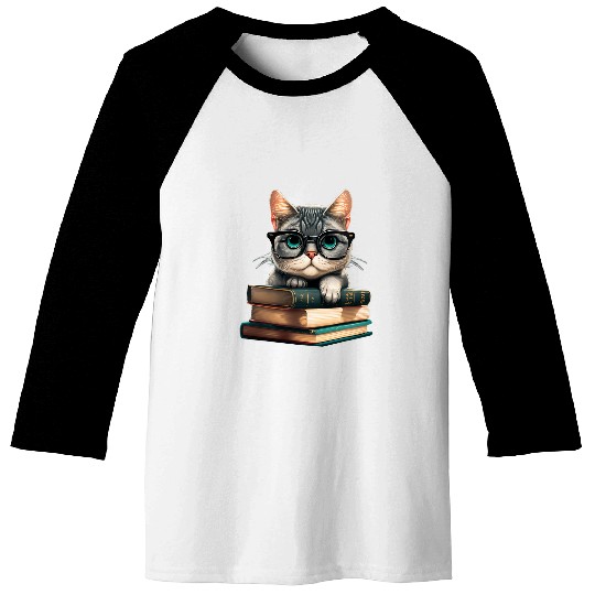 Kitten Reading Books for Lovers of Both Cats and Literature 1 Baseball Tees