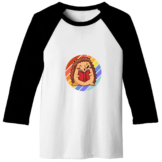 hedgehog with book Baseball Tees