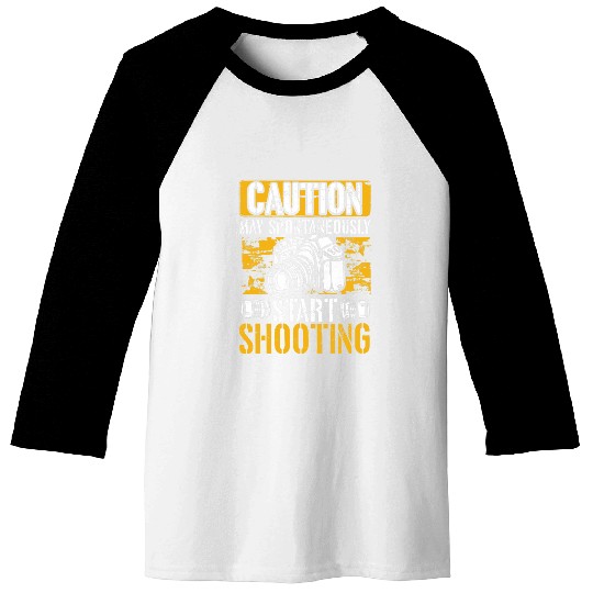 photographer humor caution camera lense photography Baseball Tees