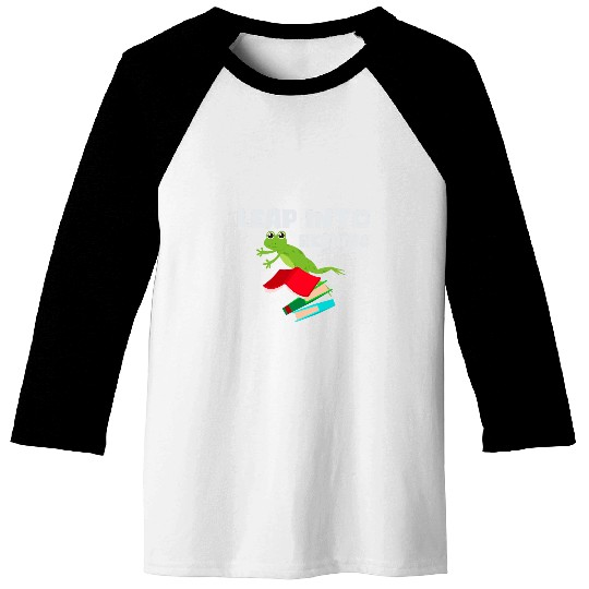Leap Into Reading Book Reading Frog 3 Baseball Tees