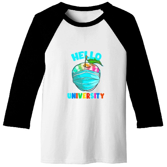 Hello Virtual University Tie Dye Print for Teacher Student Baseball Tees