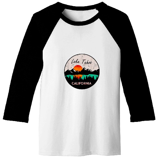 Lake Tahoe californias Republic Skiing Skis Lake Boat Baseball Tees