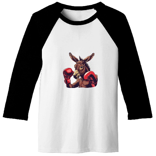Animal Donkey with punching Gloves for Sport Fans Baseball Tees