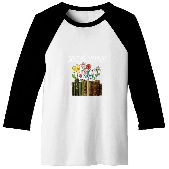 Retro Social Worker Wildflowers Advocate Social Justice Baseball Tees