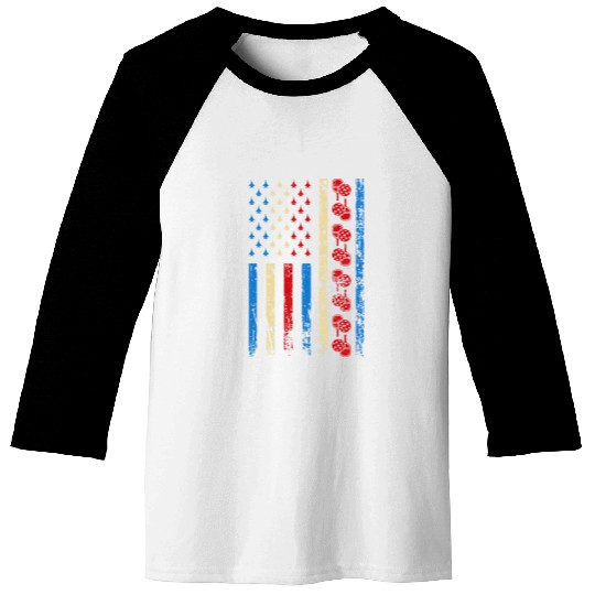 American Sports Flag Athletic Pickleball 4th Of July Baseball Tees