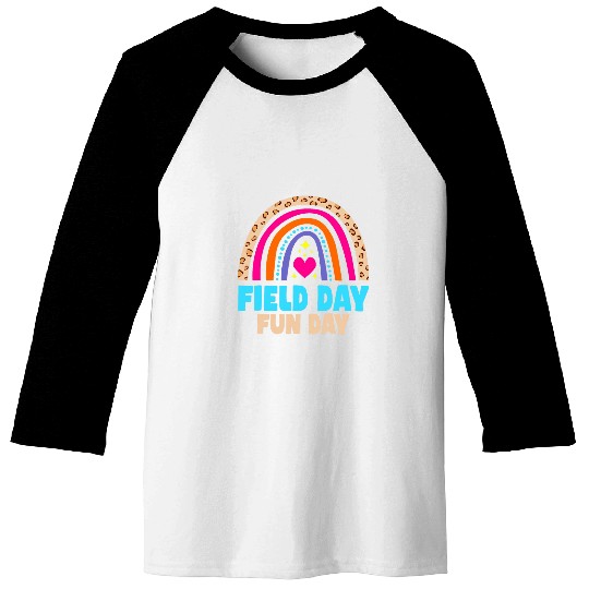 Field Day Rainbow Teacher Student Kids Baseball Tees
