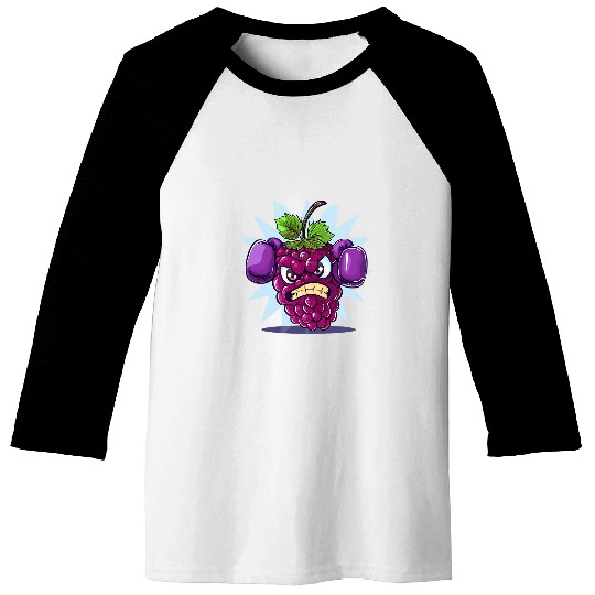 Angry Blackberry with punching gloves for sport fans Baseball Tees