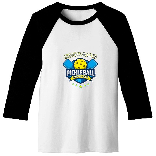 Chicago Pickleball Sports Club Funny Pickleball Apparel Baseball Tees