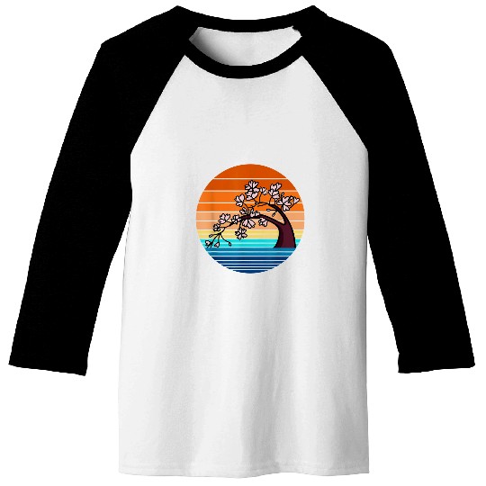 vintages Japanese Bonsai Sunset Martial Arts Student Gift 1 Baseball Tees