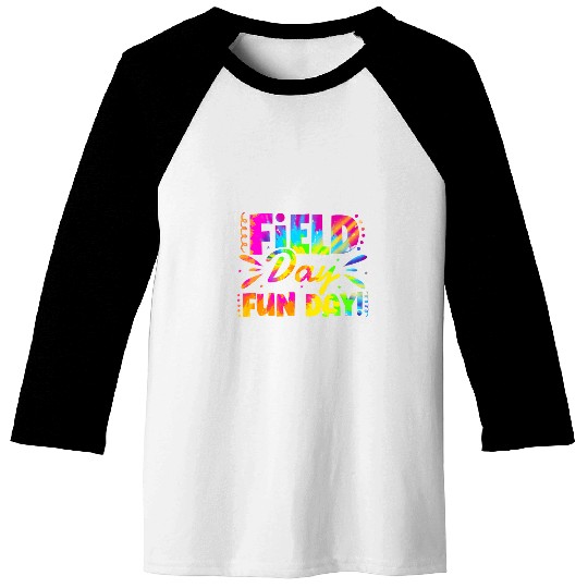 Field Day Fun Day Teacher Student Kids School Event Tie Dye Baseball Tees