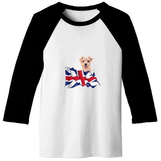 Union Jack Flag Dog Norfolk Terrier Baseball Tees