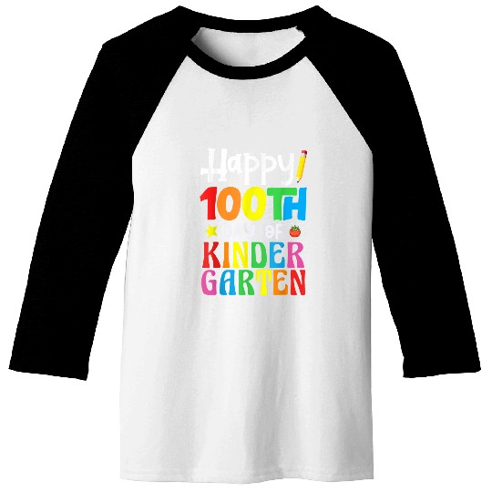 Happy 100th Day of Kindergarten Teacher or Student 13 Baseball Tees